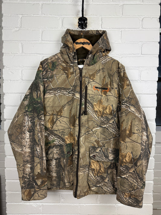 Real Tree XTRA Camo Embroidered Spell Out Insulated Hooded Jacket Size XL