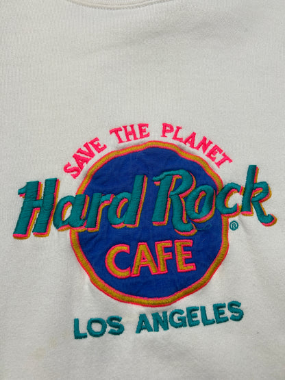 Vintage 90s Hard Rock Cafe Los Angeles Embroidered Crew Neck Sweatshirt Size XL