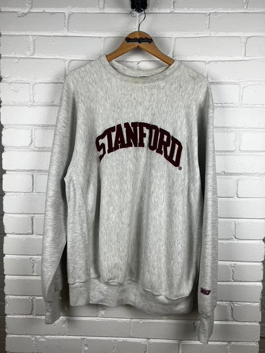 Vintage 90s Stanford University Cardinals Embroidered Arc Spell Out Sweatshirt Size XLT