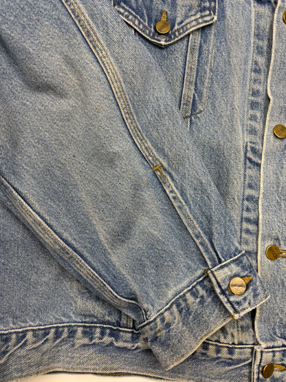 Vintage 90s Carhartt Light Wash Trucker Denim Jean Jacket Size XXL J-12