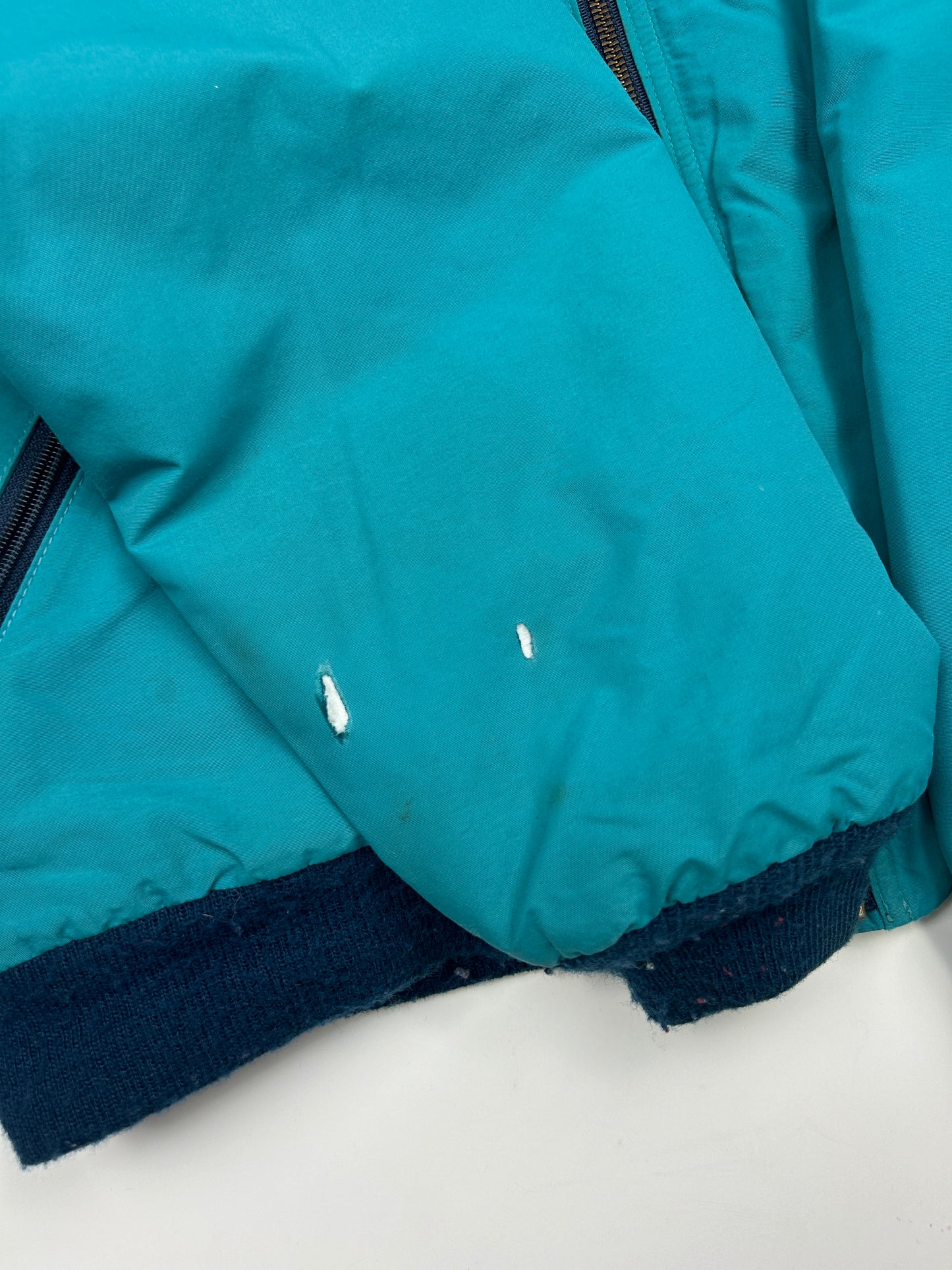 Vintage 90s LL Bean Fleece Lined Warm Up Nylon Bomber Jacket Size L
