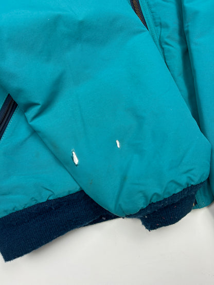 Vintage 90s LL Bean Fleece Lined Warm Up Nylon Bomber Jacket Size L