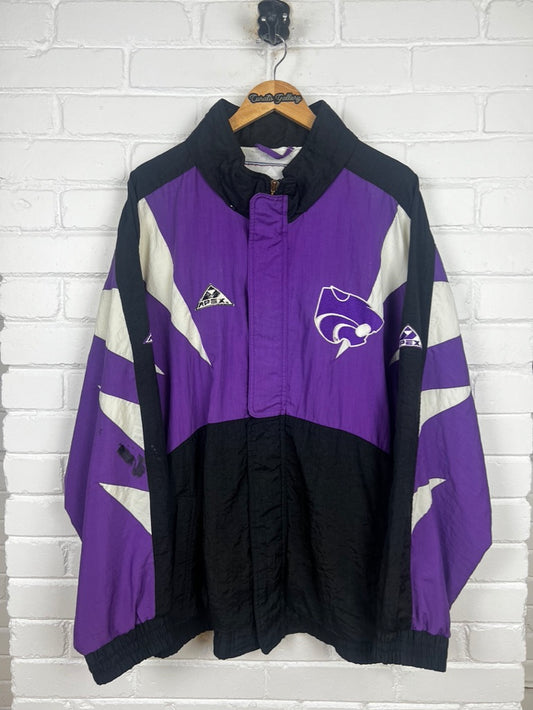 Vintage 90s Kansas State Wildcats Apex One Embroidered Full Zip Jacket Size XXL