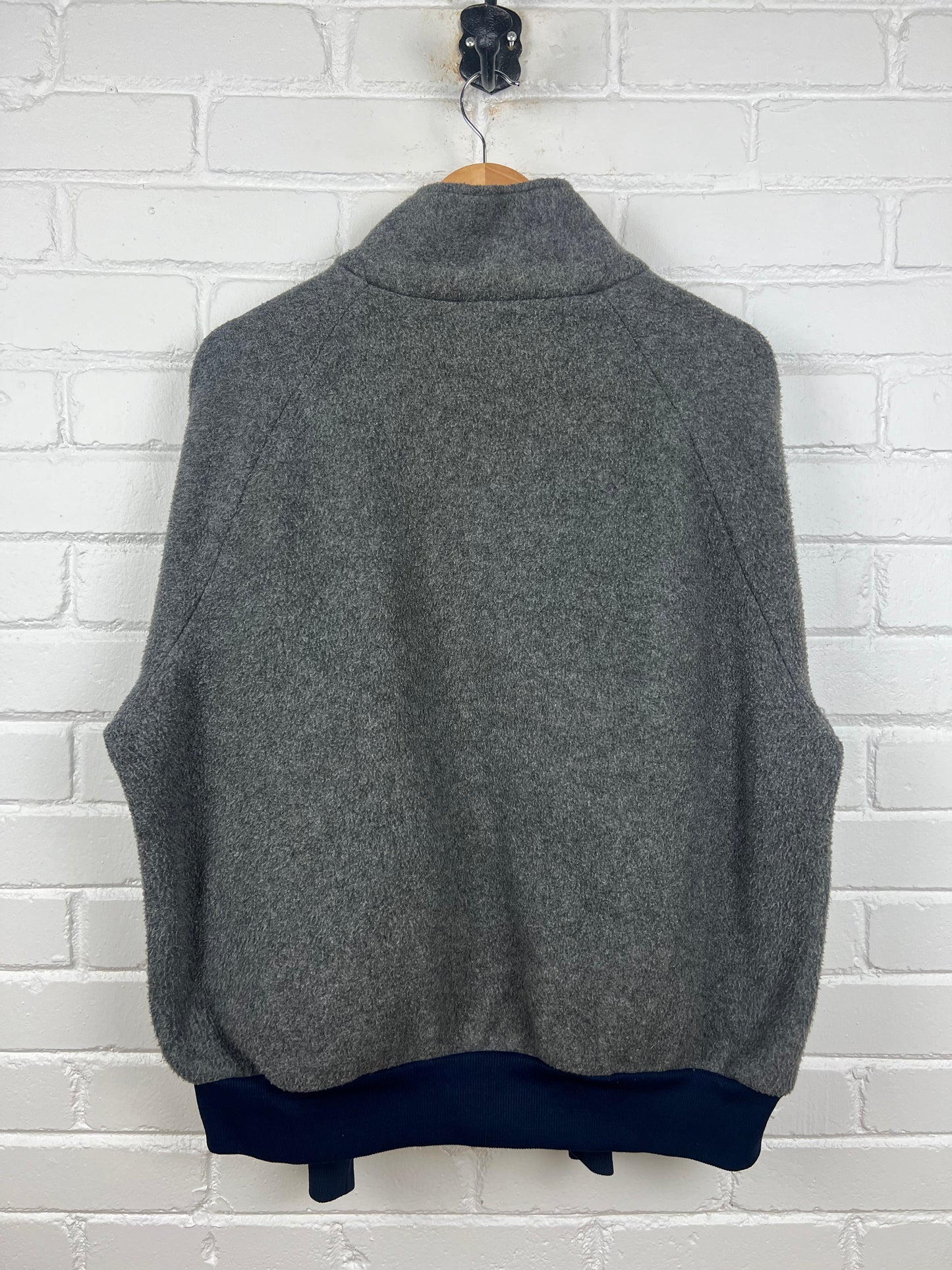 Vintage 90s LL Bean Fleece Bomber Jacket Size XL Gray