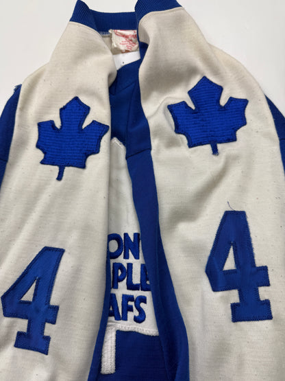 Vintage 80s Bob McGill #4 Toronto Maple Leafs Stitched SK Knit Hockey Jersey Size S