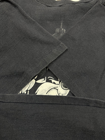 Vintage 1994 Looney Tunes Black Out Taz Bugs Daffy Sylvester Pool Table T Shirt  Size L 90s