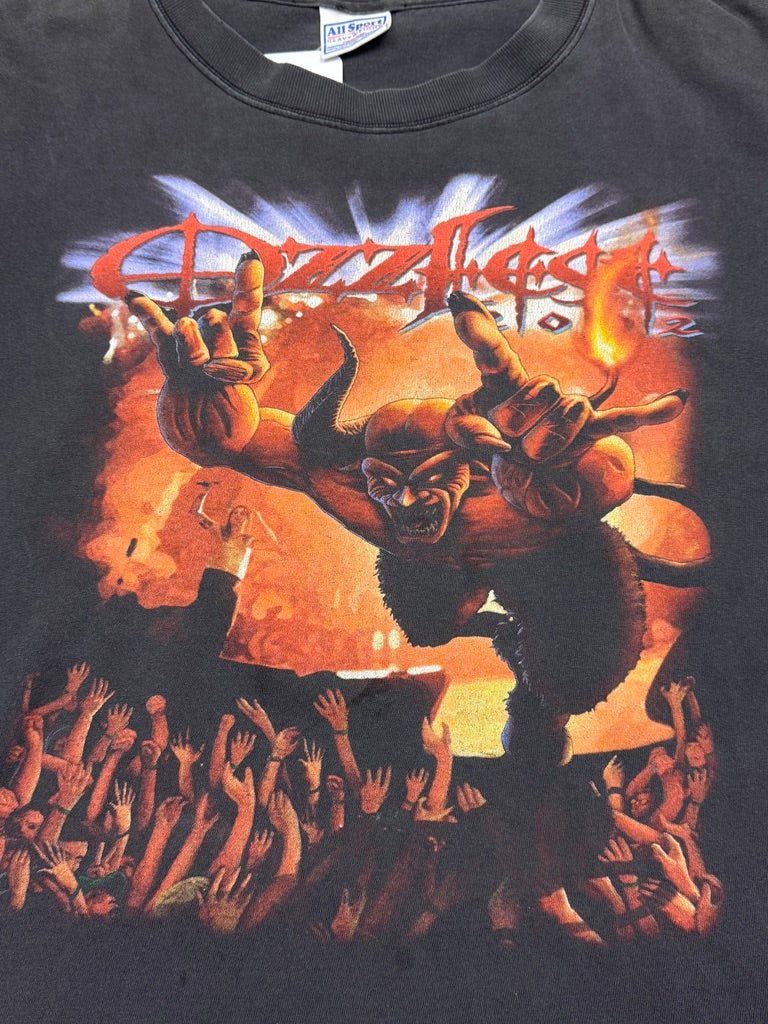 Vintage 2002 Ozzfest Ozzy Osbourne Rob Zombie SOAD Festival Music Band T Shirt Size XXL