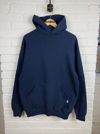 Russell Athletic Boxy Fit Blank Hooded Sweatshirt Size XL Navy Blue