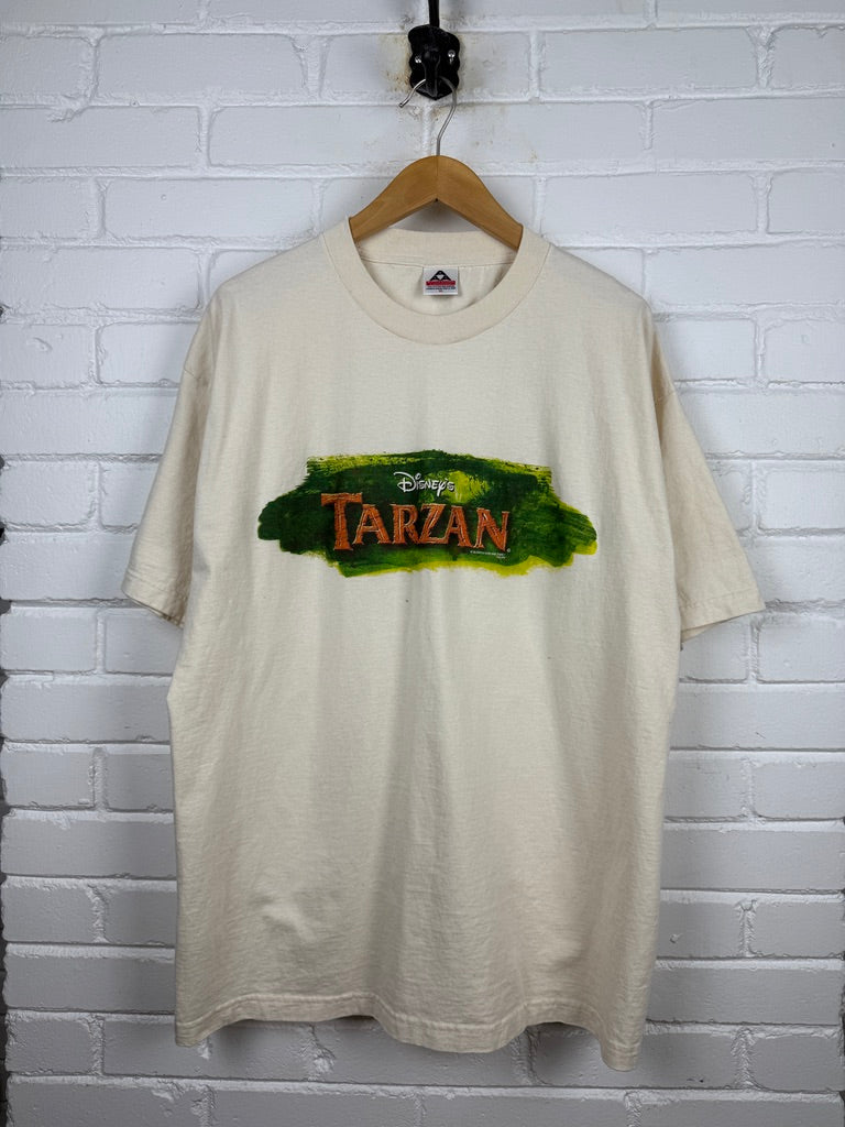 Vintage 1999 Tarzan Disney Movie Promo Title Hit T Shirt Size XL