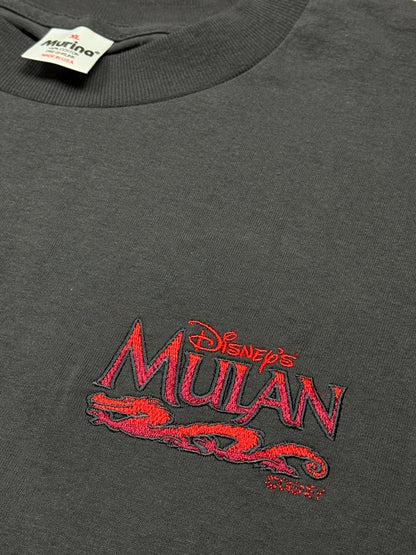 Vintage 1998 Disney Mulan Embroidered Title Hit Movie Promo T Shirt Size XL
