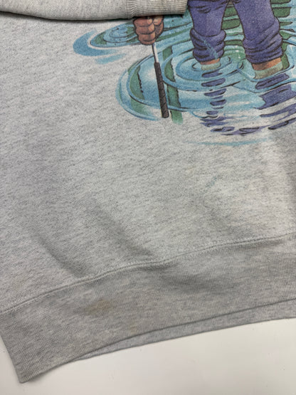 Vintage 1994 Water Hazard Golfing Alligator Animal Graphic Sweatshirt L 90s