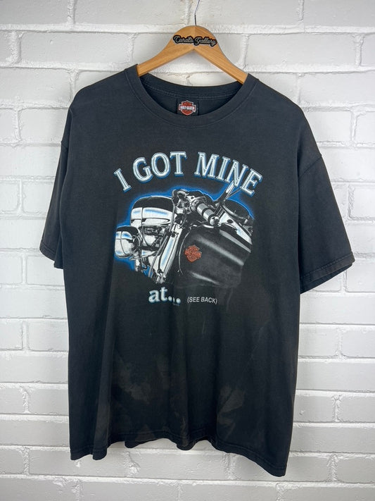 Vintage 2002 Harley Davidson Motorcycles I Got Mine Tribal Print T Shirt Size XL
