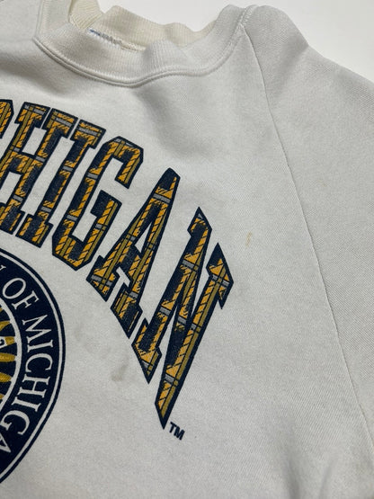 Vintage 80s/90s Michigan Wolverines Iniversity Crest Arc Spell Out Sweatshirt Size XL