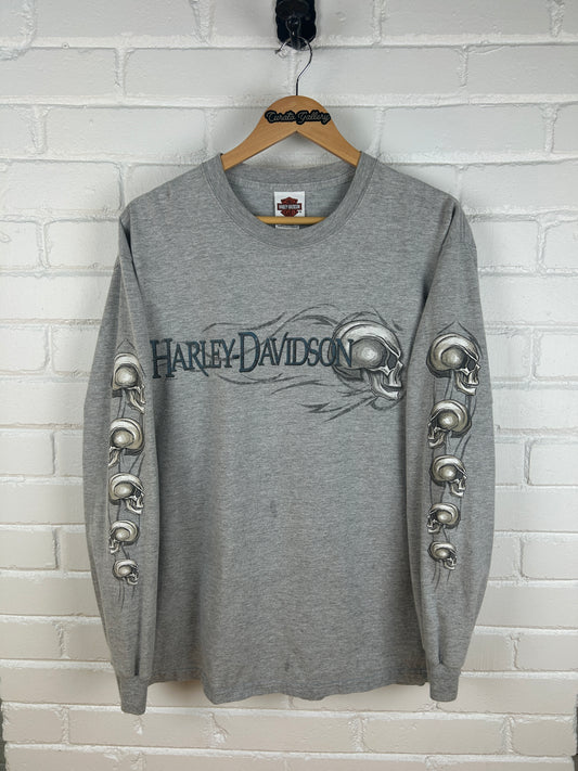 2006 Harley Davidson Motorcycles New York Skulls Long Sleeve T Shirt Size L