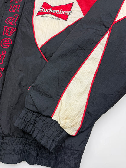 Vintage 90s Budweiser King Of Beers Embroidered Insulated Pro Player Jacket Size L