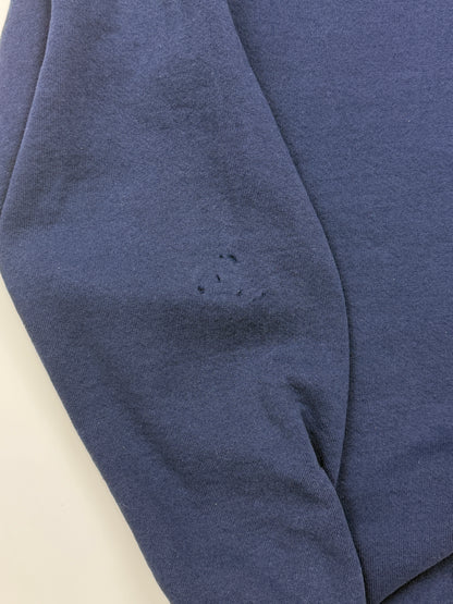 Vintage Russell Athletic Cropped Boxy Fit Blank 1/2 Zip Sweatshirt Size XL Navy Blue