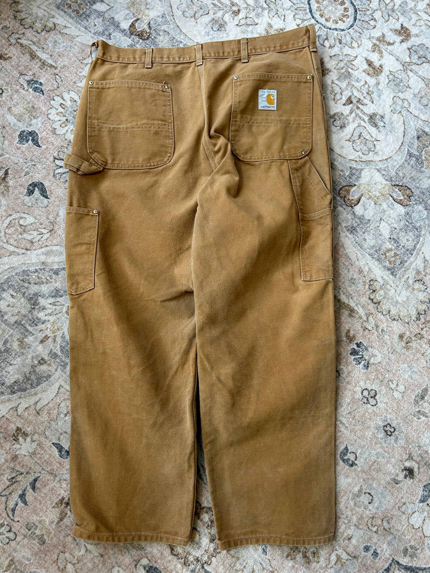 Vintage 1989 Carhartt Canvas 100 Year Anniversary Double Knee Pants Size 38W 80s