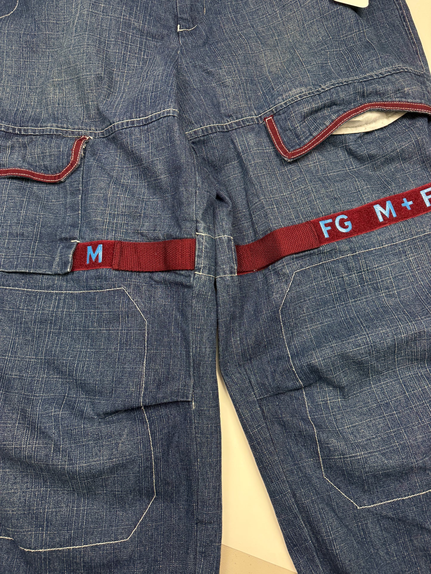 Vintage Y2K Marithe Francois Girbaud M+FG Baggy Cargo Denim Jeans Size 39W