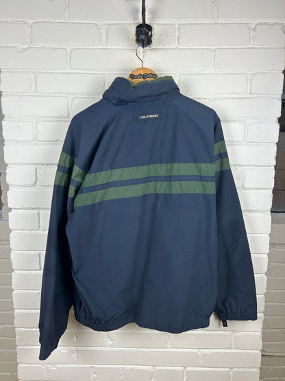 Tommy Hilfiger Embroidered Spell Out Flag Two Tone Light Jacket Size L