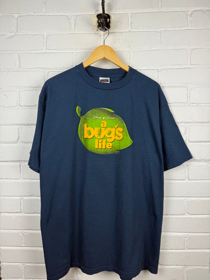 Vintage 1998 A Bugs Life Disney Pixar Movie Promo Graphic T Shirt Size XL
