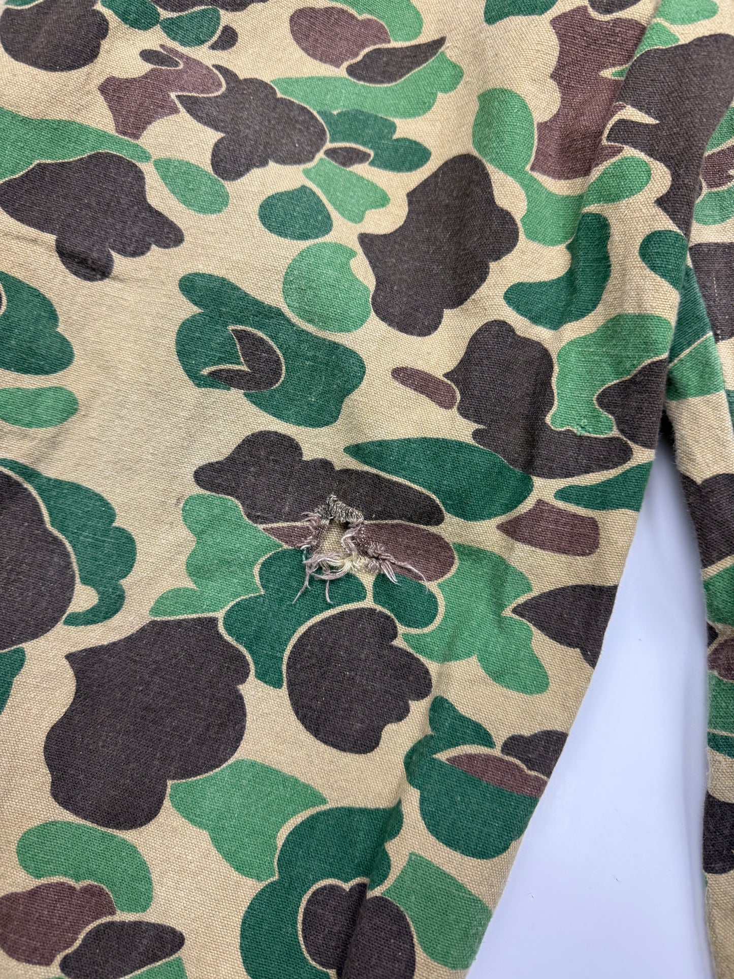Vintage 70s/80s Military Fatigue 107 Duck Camo Hunter Light Weight Pant Size 40W