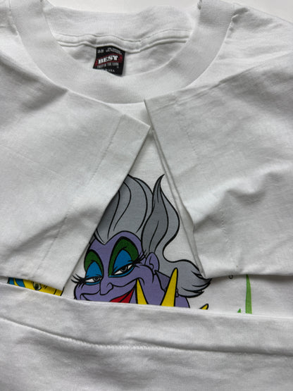 Vintage 1989 The Little Mermaid Ursula Poseidon Sebastian Flounder Movie Promo T Shirt Size Youth XL