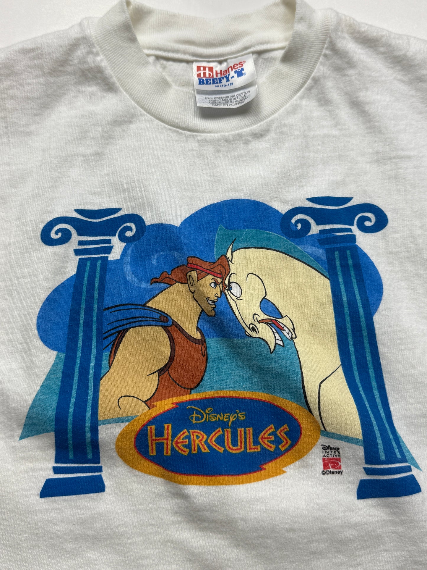 Vintage 90s Hercules Disney Movie Promo Animated T Shirt Size Youth M