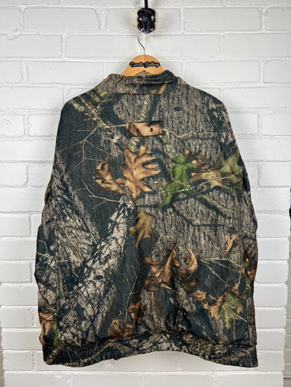 Remington Mossy Oak Break Up Camo Reversible Canvas Insulated Bomber Jacket Size XL