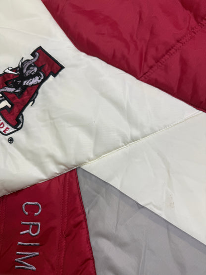 Vintage 90s Alabama Crimson Tide NCAA 1/2 Zip Insulated Pro Player Side Line Jacket Size XL