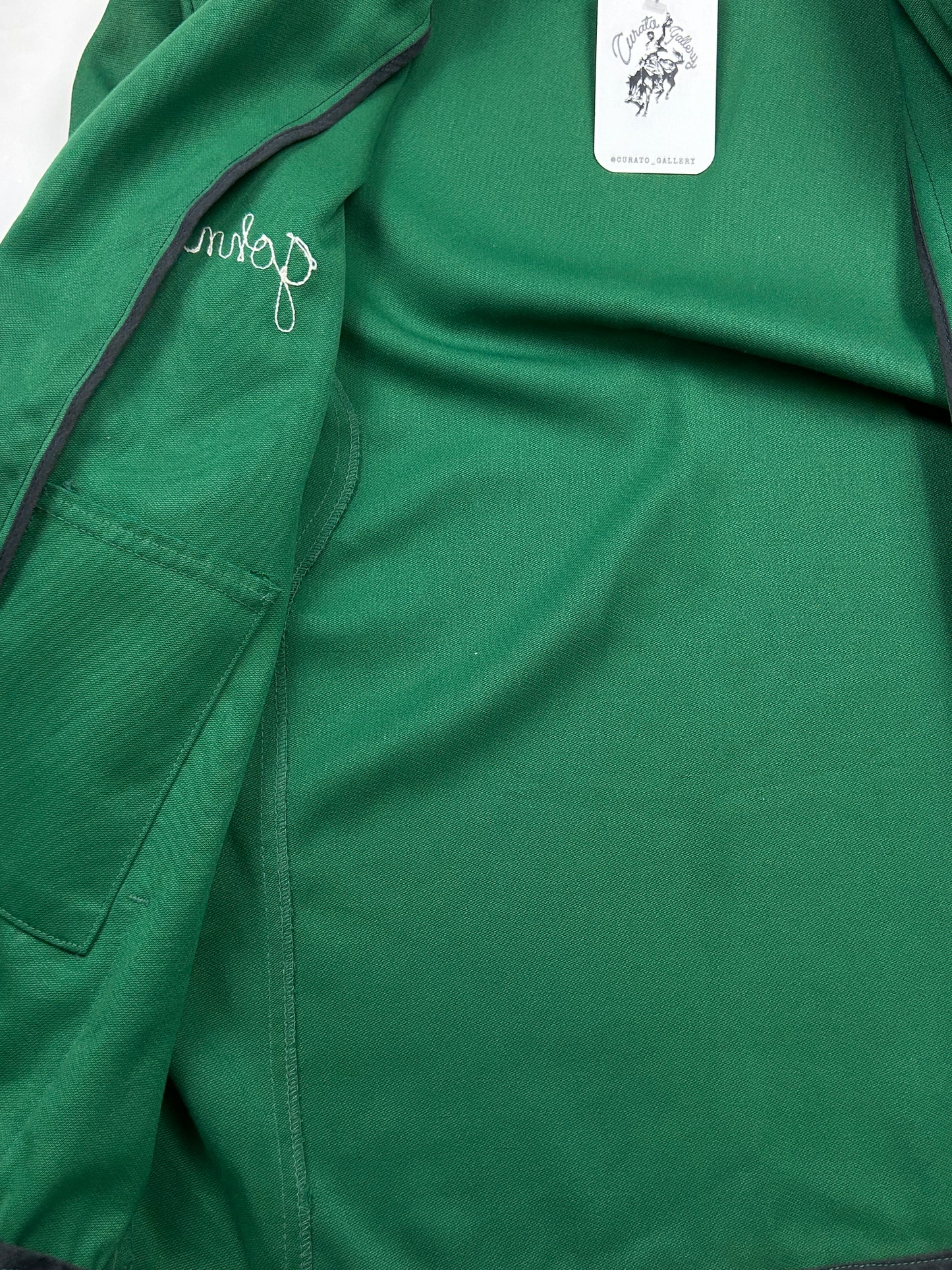 Vintage 70s/80s Bear Fax Chain Stitched Mechanic Style Light Jacket Size M Green