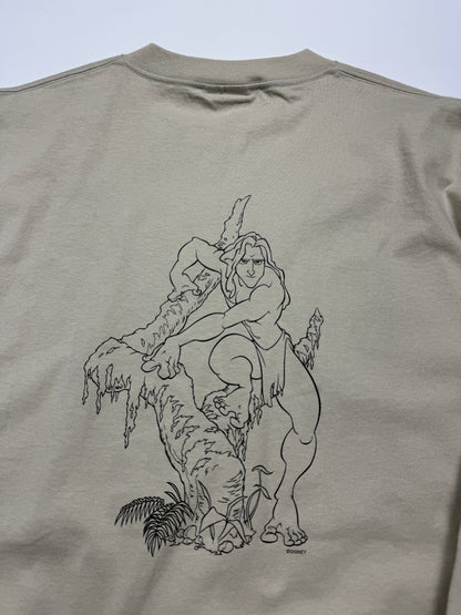 Vintage 1998 Tarzan Movie Promo Hand Drawing Title Hit Long Sleeve T Shirt Size XL