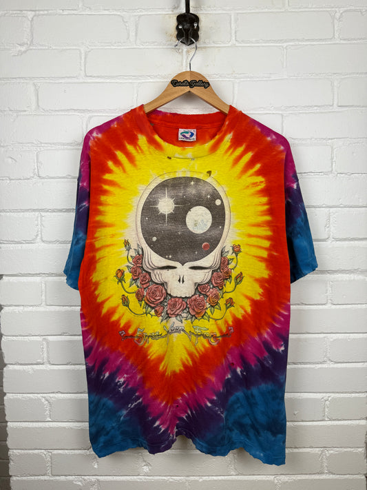 Vintage 1992 Grateful Dead Space Your Face Tie Dye Distressed GD Music T Shirt Size XL 90s
