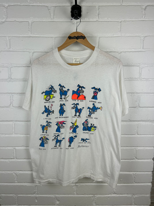 Vintage 90s Donkey Ass Parody Vacation T Shirt Size L