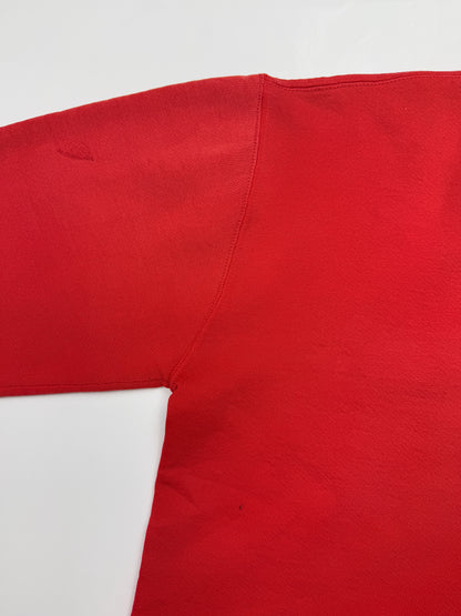 Vintage 80s/90s Russell Athletic Cropped Boxy Fit Blank Crewneck Sweatshirt Size M Red