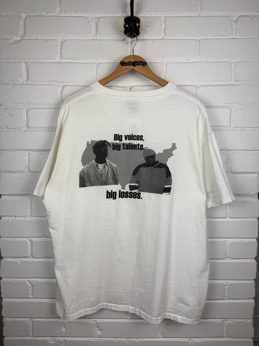 Vintage 90s Recognize Big Voices Big Talents Big Losses Tupac Biggie Rap T Shirt Size XL