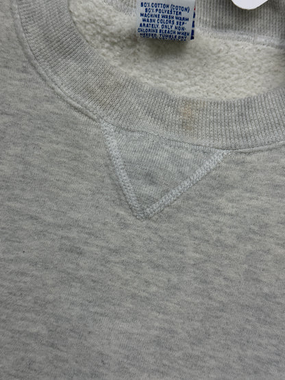 Vintage 90s Russell Athletic Cropped Boxy Fit Blank Crewneck Sweatshirt Size M Heather Gray