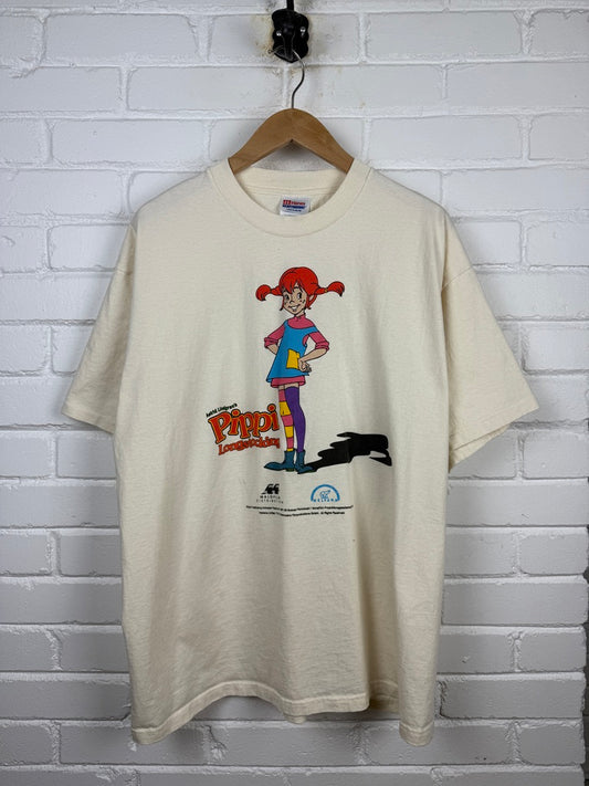 Vintage 1997 Pippi Longstocking Astrid Lindgrens Cartoon Animated Feature Promo Shirt T Shirt Size XL