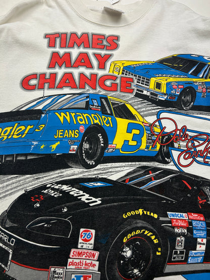Vintage 1996 Dale Earnhardt Times May Change But The Man Remains Nascar AOP T Shirt Size XL 90s