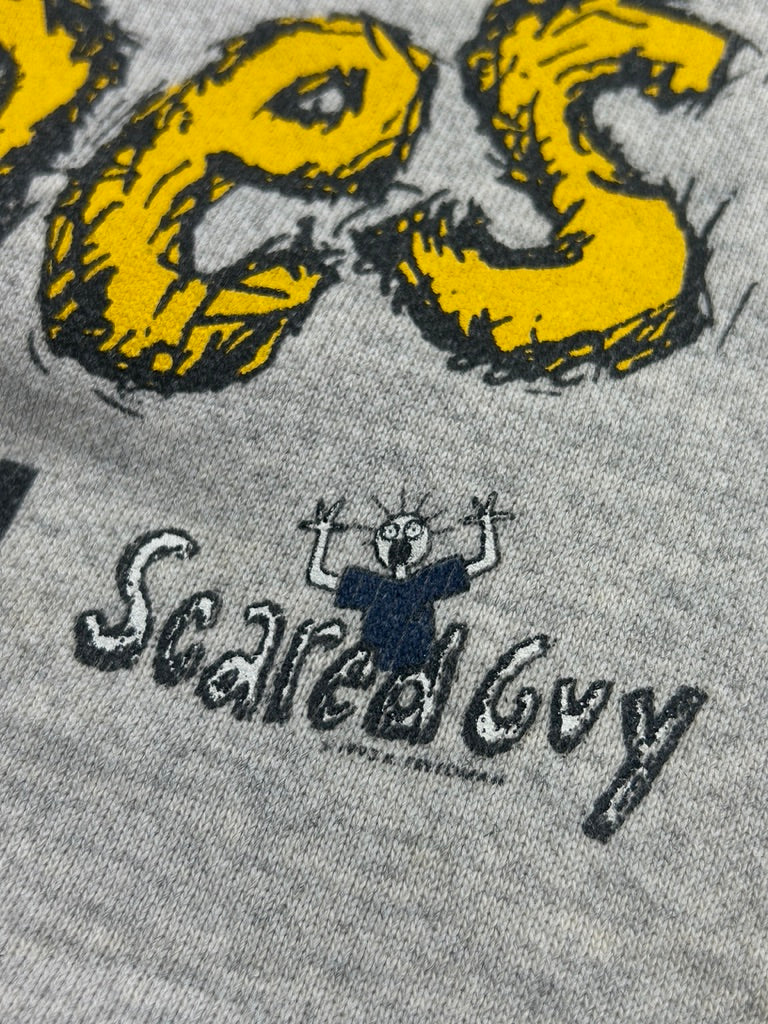 Vintage 1993 Michigan Wolverines Scared Guy NCAA Collegiate Sweatshirt Size Large 90s