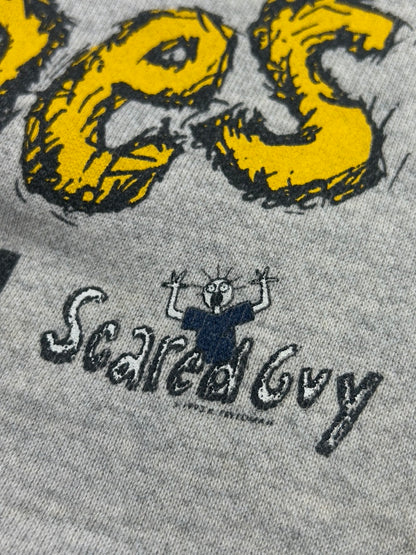 Vintage 1993 Michigan Wolverines Scared Guy NCAA Collegiate Sweatshirt Size Large 90s