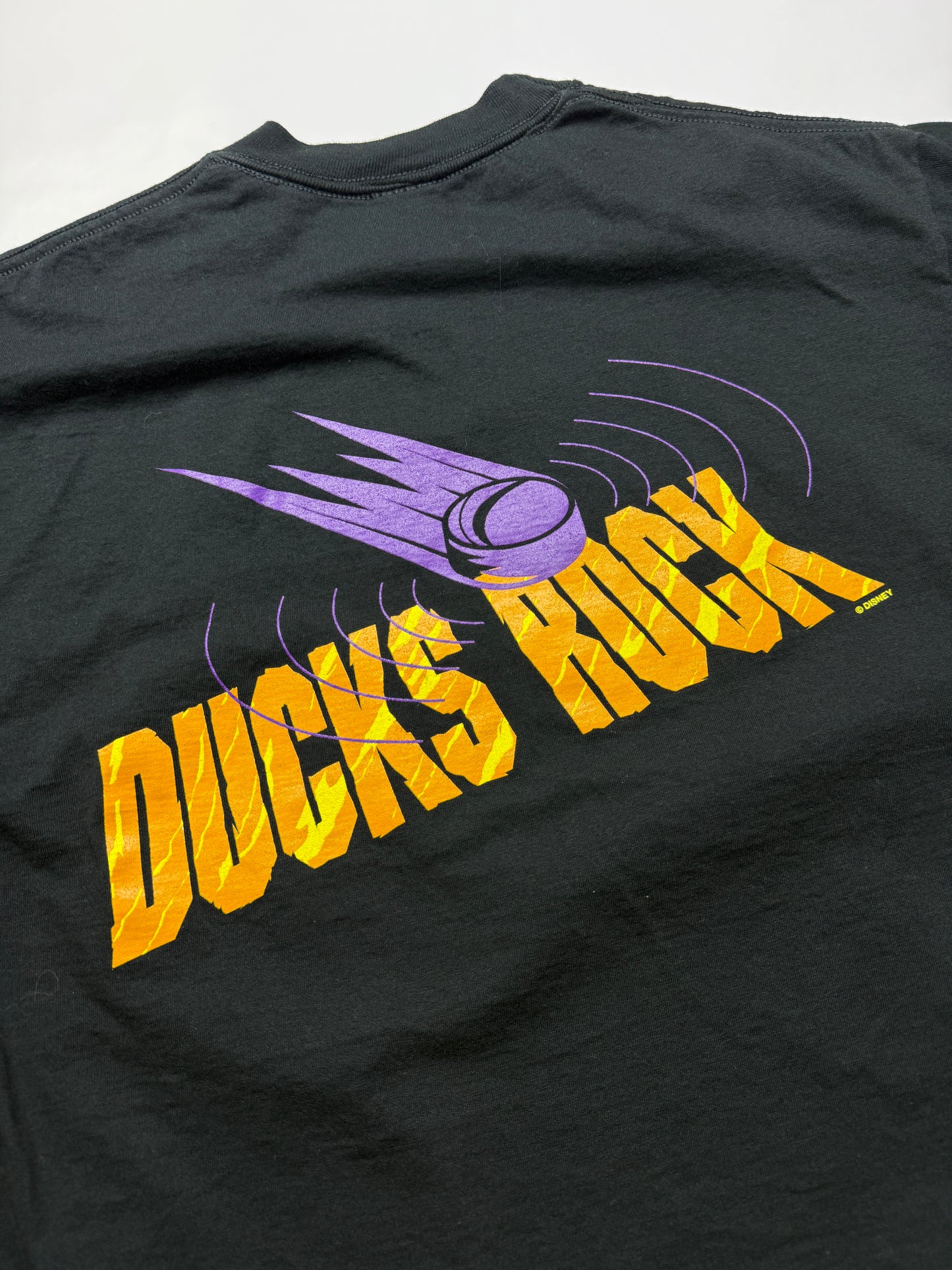Vintage 1992 Mighty Ducks Ducks Rock Animated Series Disney Big Face Promo T Shirt Size M HRLA  90s