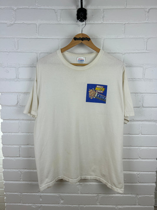 Vintage Snickers Chocolate Bar Most Nuts Ever Snack T Shirt Size XL