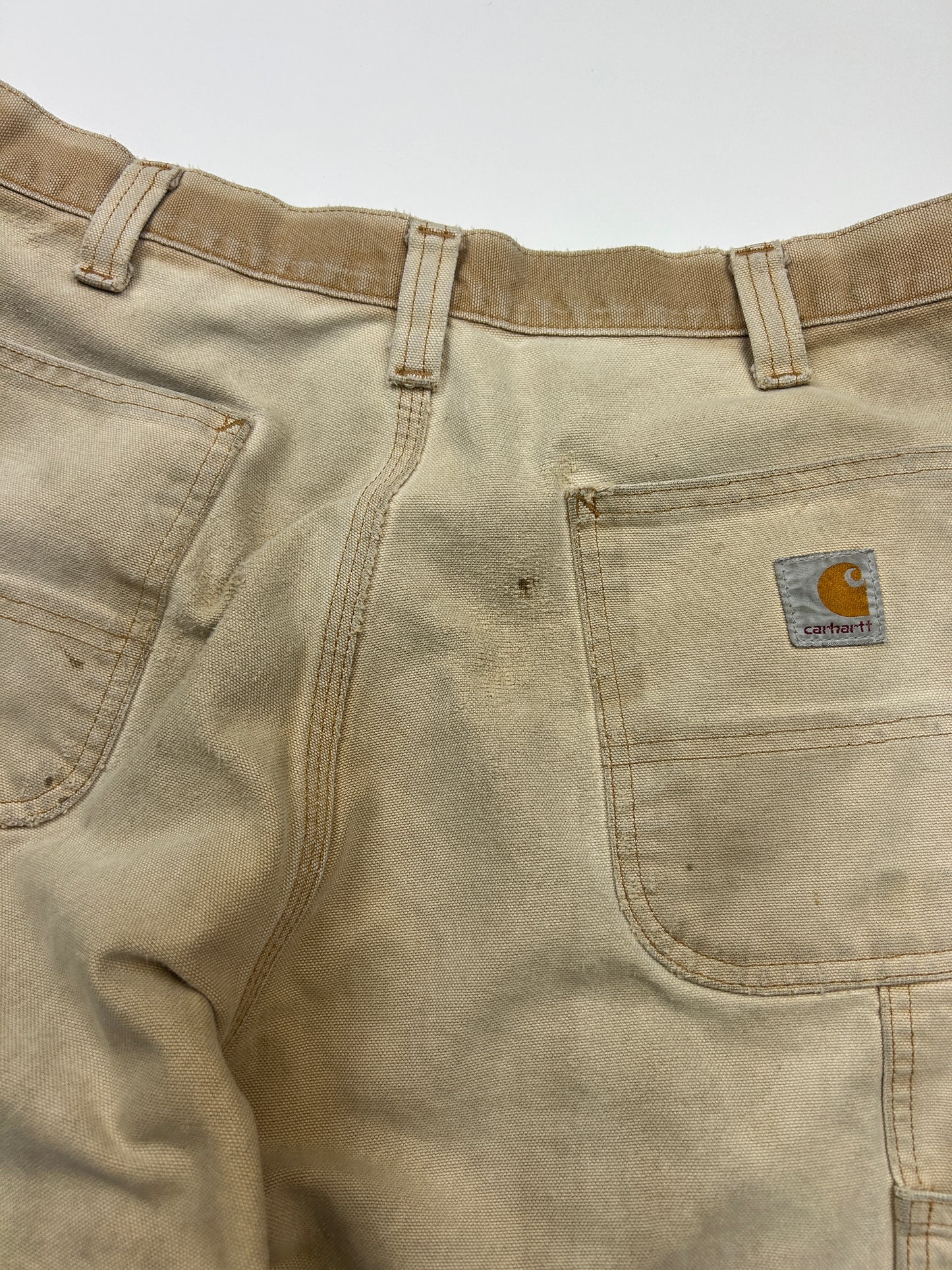 Carhartt Canvas Work-Wear Double Knees Relaxed Fit Pants Size 32W Beige