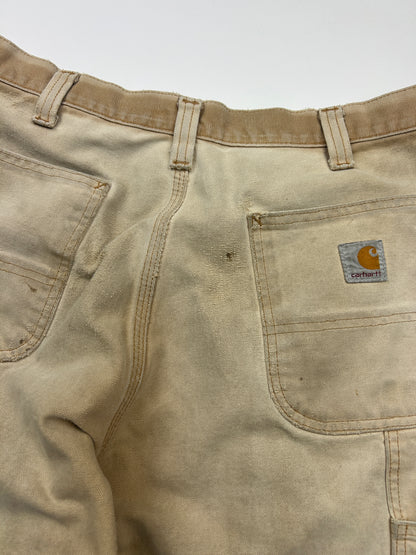 Carhartt Canvas Work-Wear Double Knees Relaxed Fit Pants Size 32W Beige