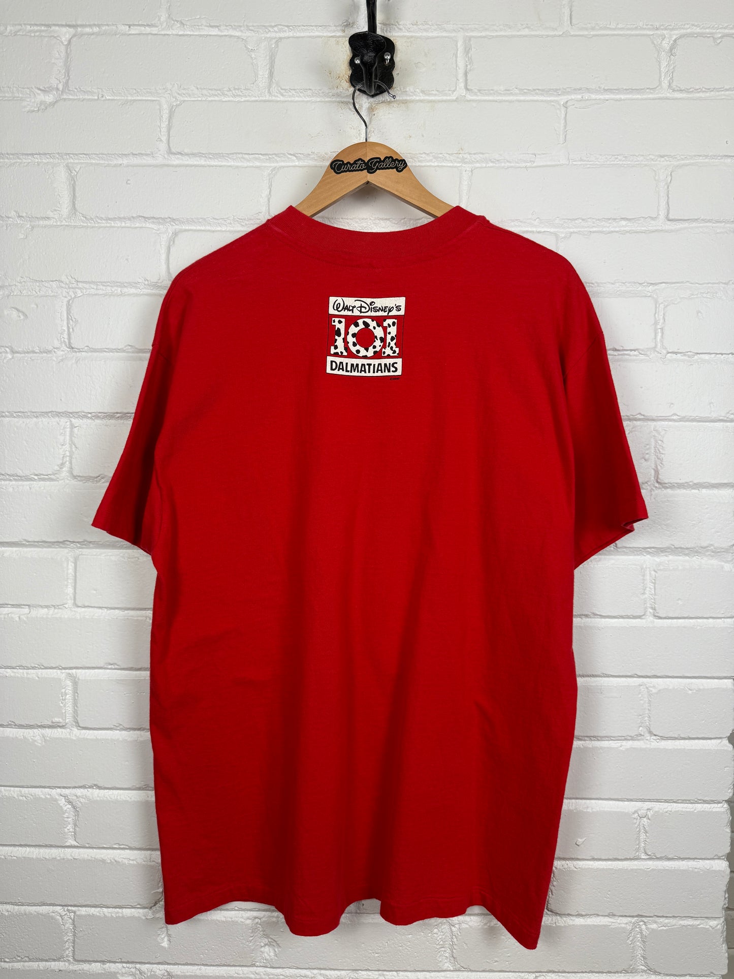 Vintage 90s 101 Dalmatians Disney Movie Promo Dog T Shirt Size XL Red
