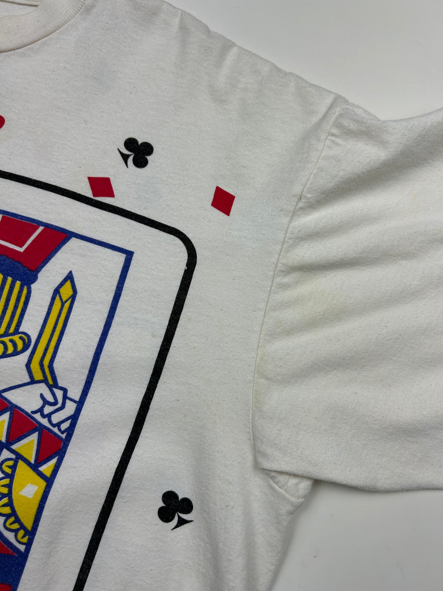 Vintage 1993 The Gambler Face Cards All Over Print Gambling T Shirt Size XL 90s