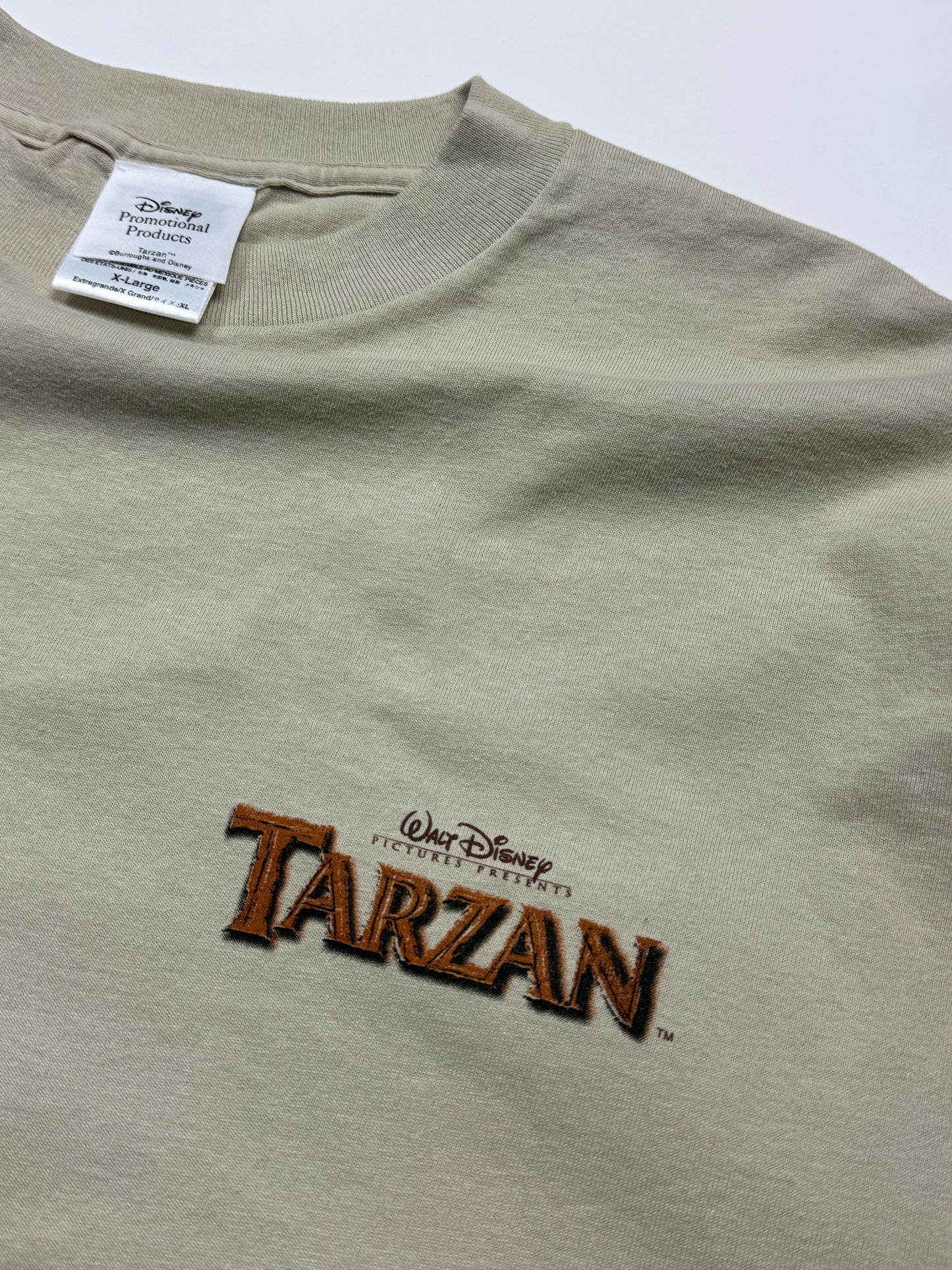 Vintage 1998 Tarzan Movie Promo Hand Drawing Title Hit Long Sleeve T Shirt Size XL