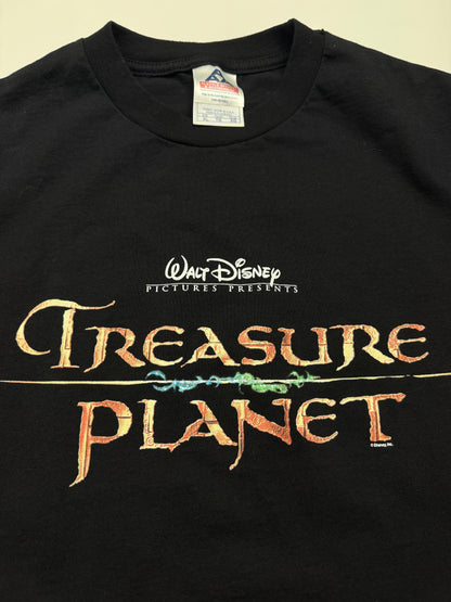 Vintage 2002 Disney Treasure Planet Title Hit Movie Promo T Shirt Size XL