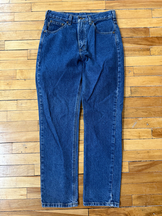 Vintage Carhartt Work Wear Traditional Fit Dark Wash Denim Jeans Size 32W B18