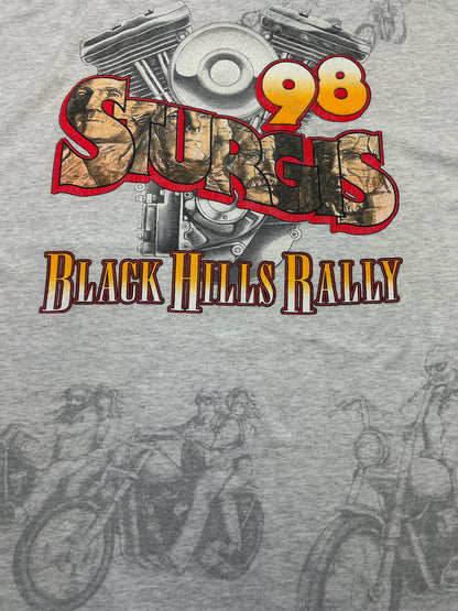 Vintage 1998 Sturgis Black Hills Rally King Of The Road Bald Eagle T Shirt Size XL 90s